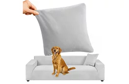 Pokrycie na sofę 190–230 cm – Jasnoszary aksamit