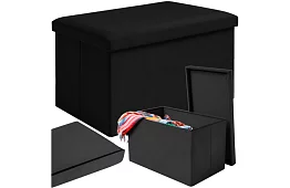 Składany pojemnik na przechowywanie 60 × 30 × 30 cm – czarny aksamit