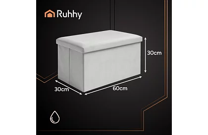 Składany pojemnik na przechowywanie 60 × 30 × 30 cm – szary aksamit