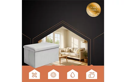 Składany pojemnik na przechowywanie 60 × 30 × 30 cm – szary aksamit