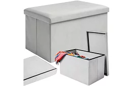 Składany pojemnik na przechowywanie 60 × 30 × 30 cm – szary aksamit