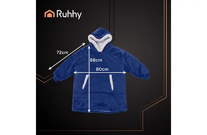 Duża oversize bluza – ciemnoniebieski koc