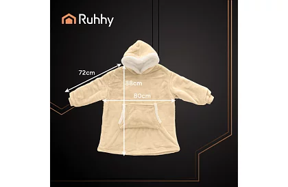 Duża oversize bluza – beżowy koc