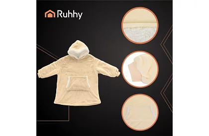 Duża oversize bluza – beżowy koc