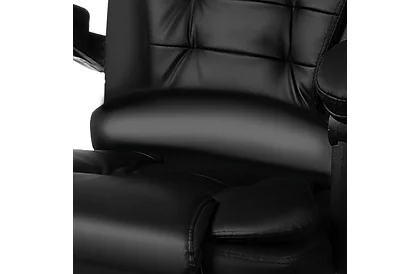 Fotel biurowy z wysuwaną podnóżkiem – czarny