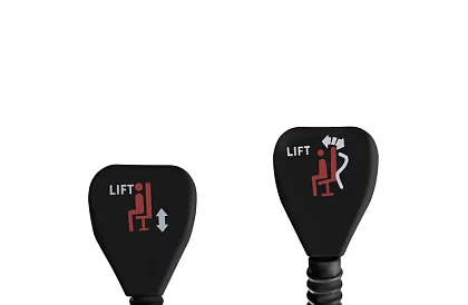 Fotel biurowy z wysuwaną podnóżkiem – czarny