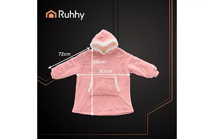 Duża oversize bluza – różowy koc