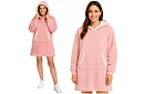 Duża oversize bluza – różowy koc