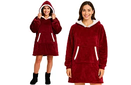 Duża oversize bluza – czerwona kołdra