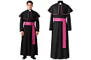 Biskupskie kostium dla dorosłych – sutanna, płaszcz i szarfa liturgiczna