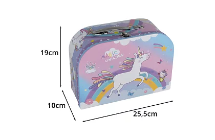 Zestaw herbaty dla dzieci w walizce z jednorożcem