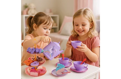 Zestaw herbaty dla dzieci w walizce z jednorożcem