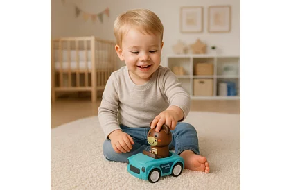 Sensoryczne samochodziki ze zwierzętami 4 w 1