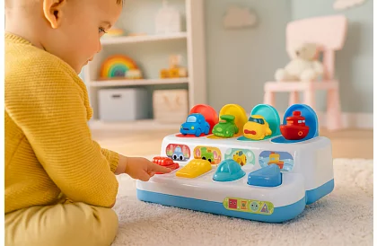 Zabawka edukacyjna z wyskakującymi pojazdami