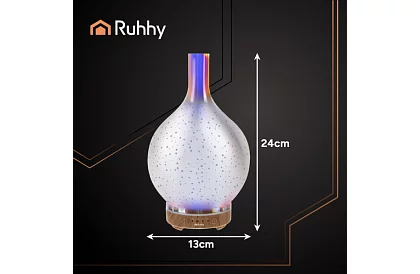 Lampka aromatyczna ultradźwiękowa 200 ml + 3 olejki zapachowe