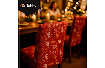 Uniwersalne pokrowce na krzesła z wzorem – zestaw 6 szt. – czerwone