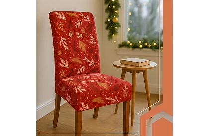 Uniwersalne pokrowce na krzesła z wzorem – zestaw 6 szt. – czerwone