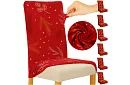 Uniwersalne pokrowce na krzesła z wzorem – zestaw 6 szt. – czerwone