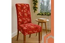 Uniwersalne pokrowce na krzesła z wzorem – zestaw 6 szt. – czerwone