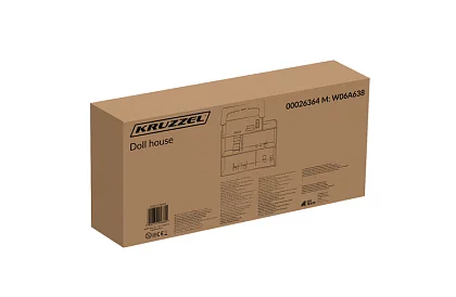 Drewniany domek dla lalek z oświetleniem LED + meble i akcesoria