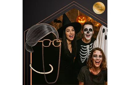 Kostium karnawałowy babci – zestaw 5-częściowy