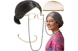 Kostium karnawałowy babci – zestaw 5-częściowy