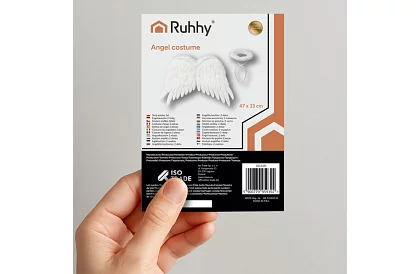 Białe anielskie skrzydła 2 sztuki – 50 x 35 cm + aureola