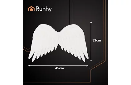 Białe anielskie skrzydła 2 sztuki – 50 x 35 cm + aureola