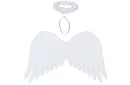 Białe anielskie skrzydła 2 sztuki – 50 x 35 cm + aureola