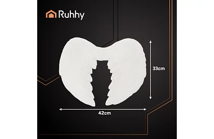 Białe anielskie skrzydła 2 sztuki – 45 x 25 cm + aureola