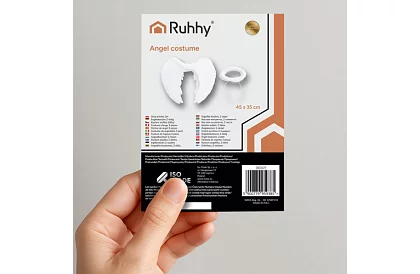 Białe anielskie skrzydła 2 sztuki – 45 x 25 cm + aureola