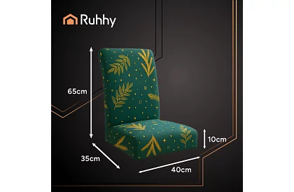 Uniwersalne pokrowce na krzesła z wzorem – zestaw 6 szt. – zielone