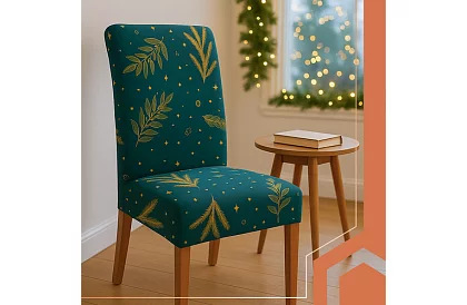 Uniwersalne pokrowce na krzesła z wzorem – zestaw 6 szt. – zielone