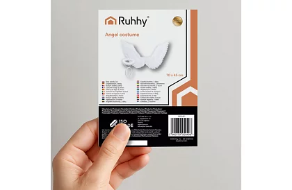 Białe anielskie skrzydła 2 sztuki – 70 x 45 cm + aureola