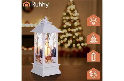 LED lampion świąteczny na baterie – biały