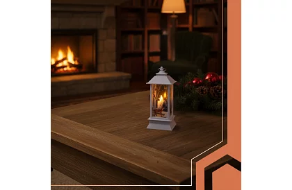 LED lampion świąteczny na baterie – biały