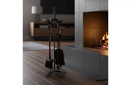 Narzędzia do kominka – zestaw 5 w 1 w stylu retro