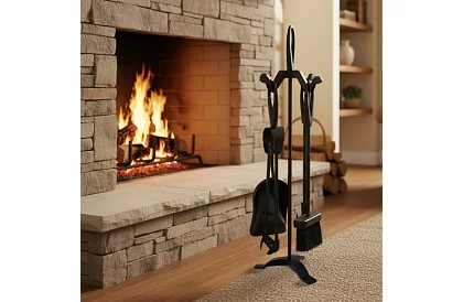 Narzędzia do kominka – zestaw 5 w 1 w stylu retro