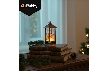 LED lampion świąteczny na baterie – złoty