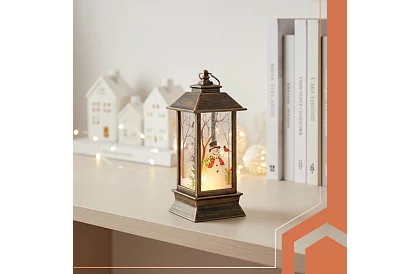 LED lampion świąteczny na baterie – złoty