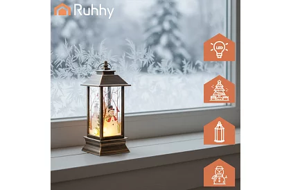 LED lampion świąteczny na baterie – złoty