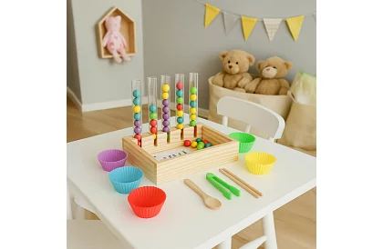 Drewniany edukacyjny sorter kulek