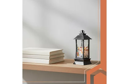 LED lampion świąteczny na baterie – czarny