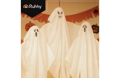 Duch do zawieszenia 3 sztuki – Dekoracja Halloween 75 cm