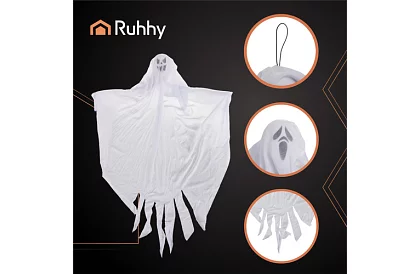 Duch do zawieszenia 3 sztuki – Dekoracja Halloween 75 cm