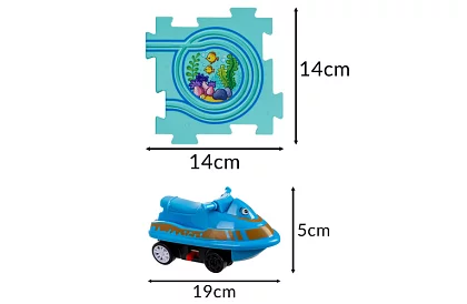 Puzzle tor wyścigowy – podkład drogowy z samochodami