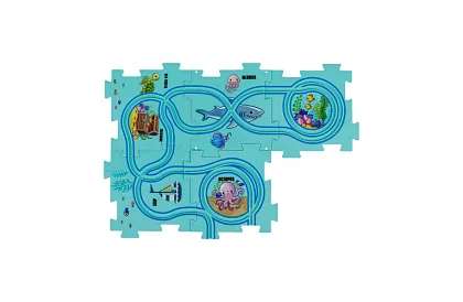 Puzzle tor wyścigowy – podkład drogowy z samochodami