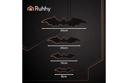 3D naklejki nietoperz – 4 rozmiary, 56 sztuk