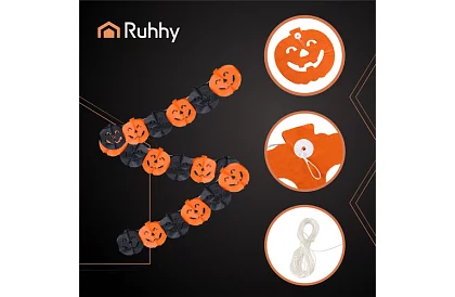 Girlanda halloweenowa – dynie, 3 metry