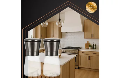 Ręczne szklane młynki do przypraw – zestaw 2 sztuki